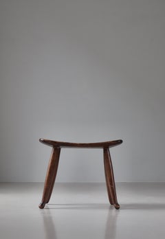 Swedish Modern Folk Art Stool Josef Frank Style Stained Beech 1930s