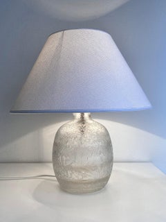 Scandinavian Modern "Frosted" Table Lamp from Kosta, Sweden, ca 1930-1940s