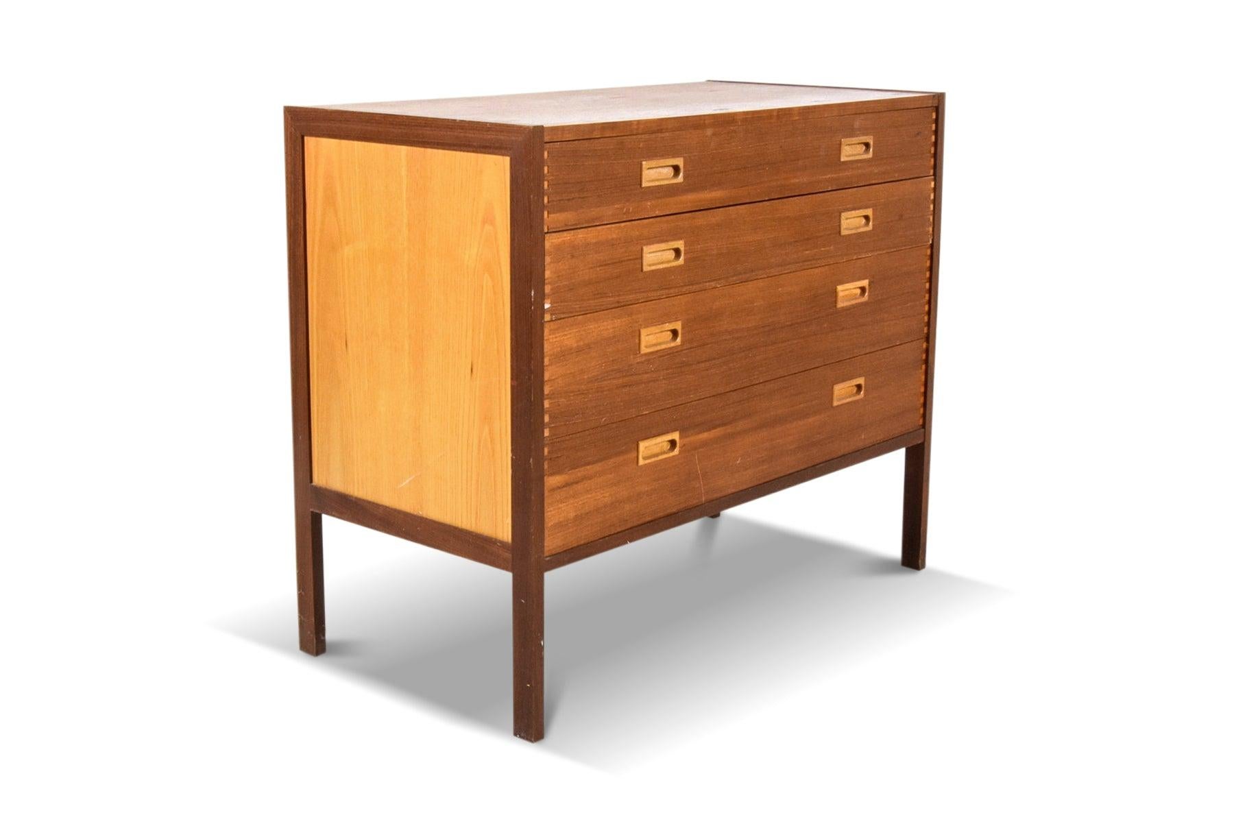 Mid-Century Modern Swedish Modern Gentlemans Chest in Teak + Oak For Sale