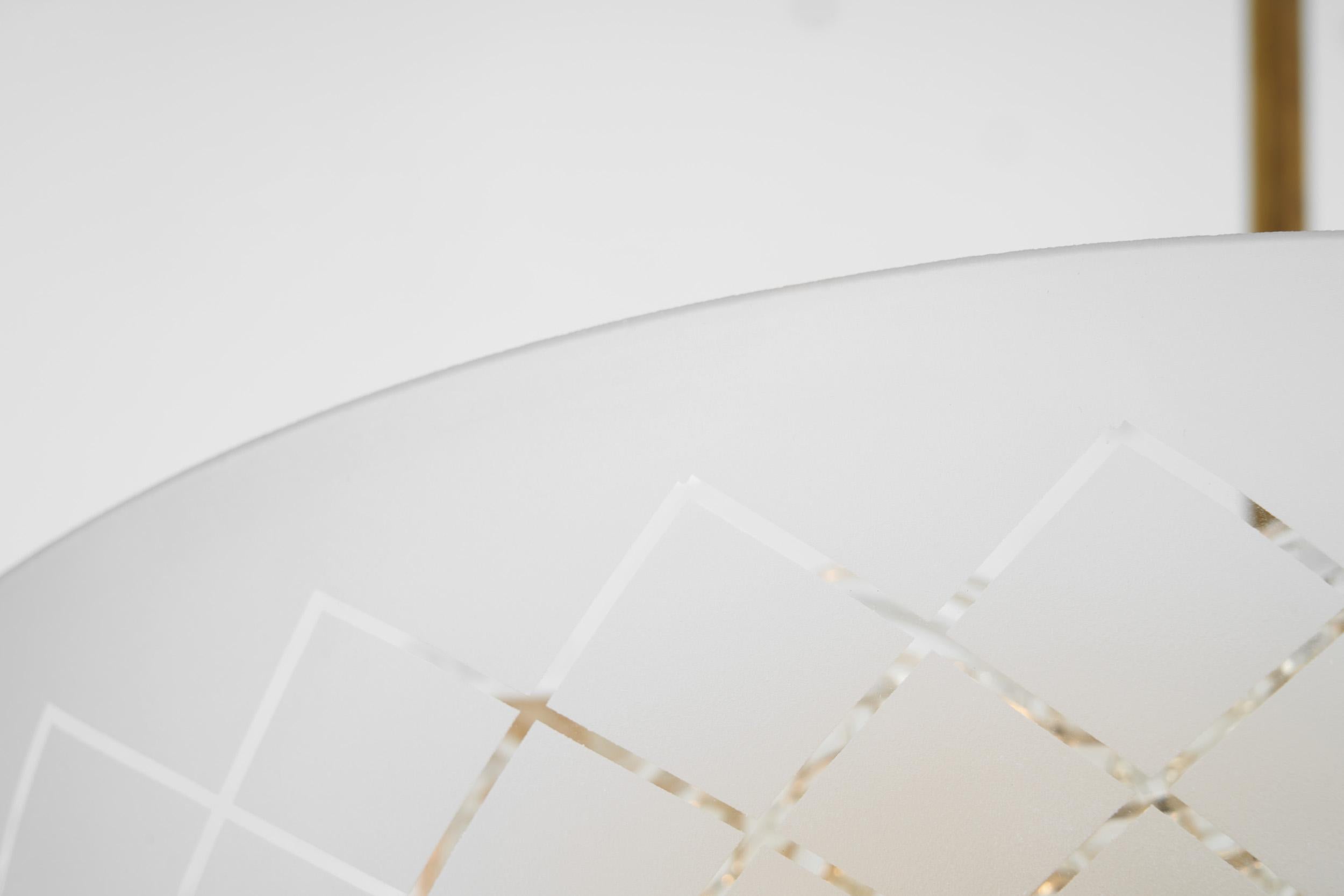 Swedish Modern Glass Ceiling Lamp by Orrefors, Sweden 1930s 6