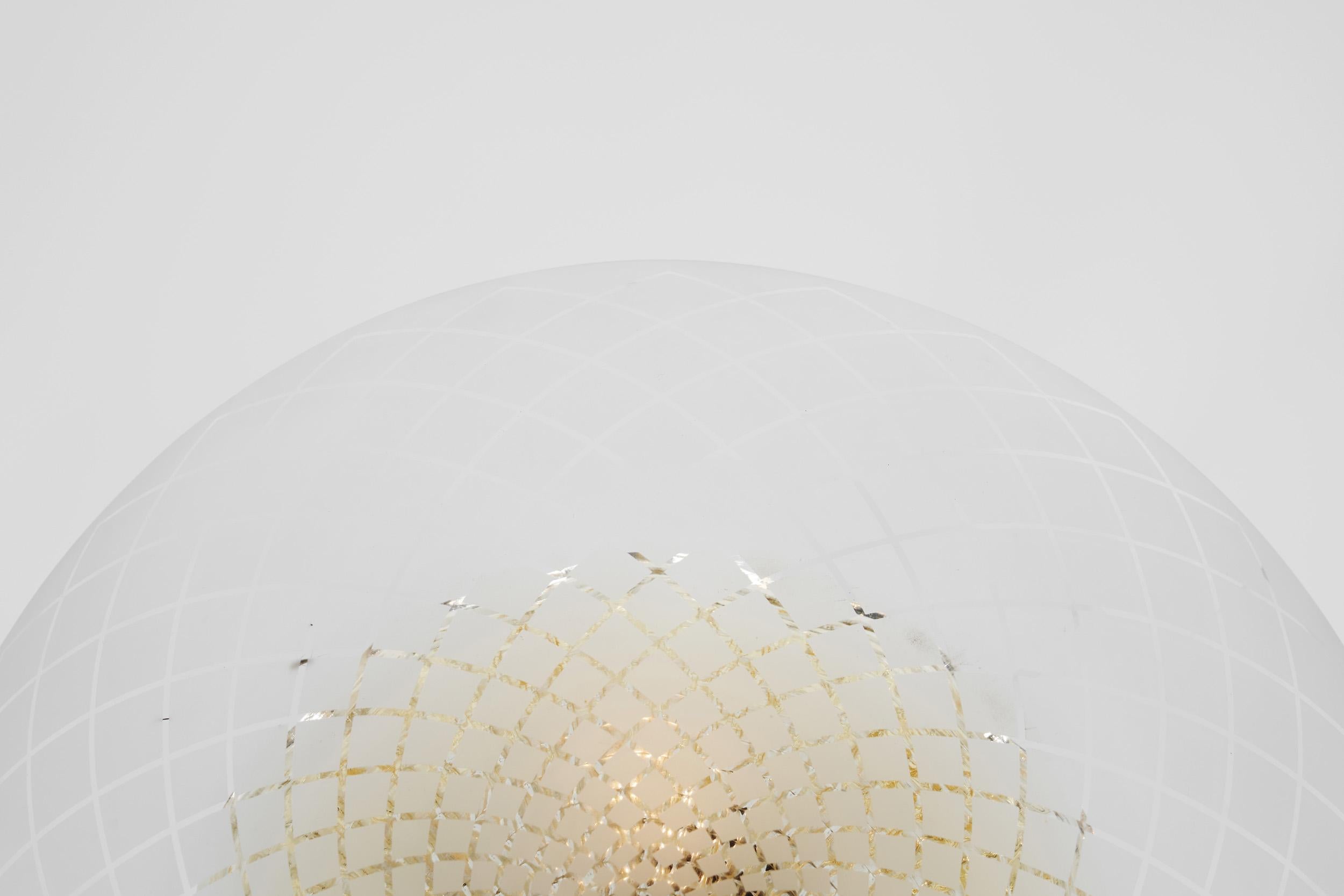 Swedish Modern Glass Ceiling Lamp by Orrefors, Sweden 1930s 7