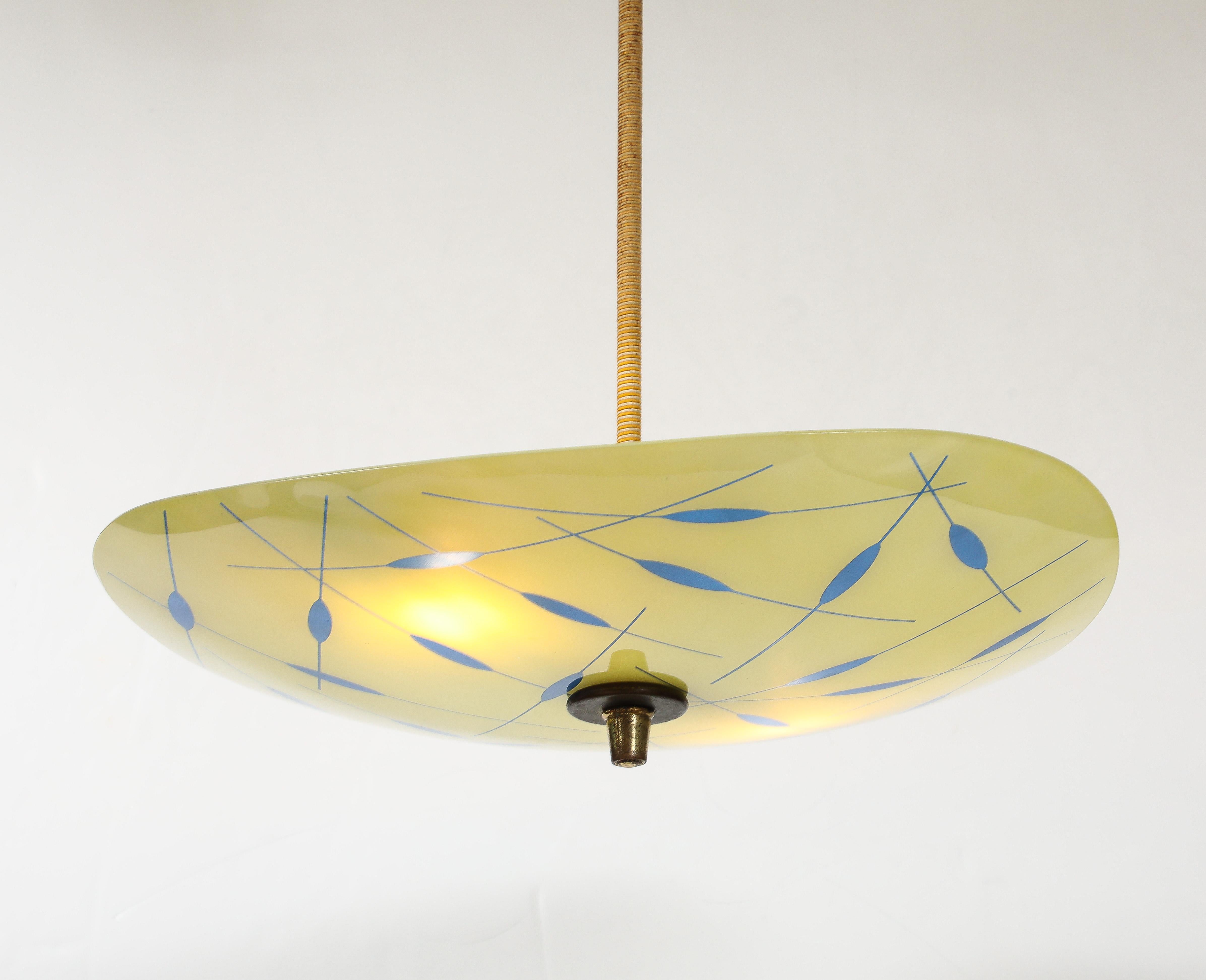 Swedish Modern Glass Pendant, Circa 1960s For Sale 2