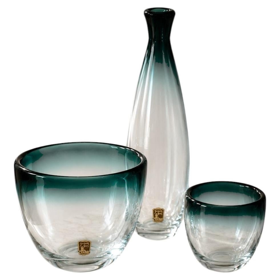Swedish Modern Glass Set by Bengt Orup for Johansfors, “Tona” Series, 1957 For Sale