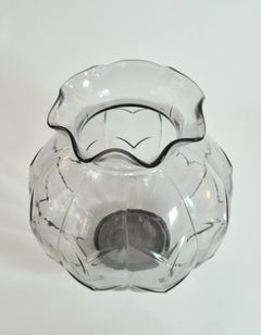 Schwedische moderne Glasvase, Modell Ove von Edvin Ollers für Elme Glasbruk, 1930er Jahre.