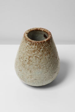 Swedish Modern Gunnar Nylund for Rörstrand Ceramic Grey Chamotte Vase