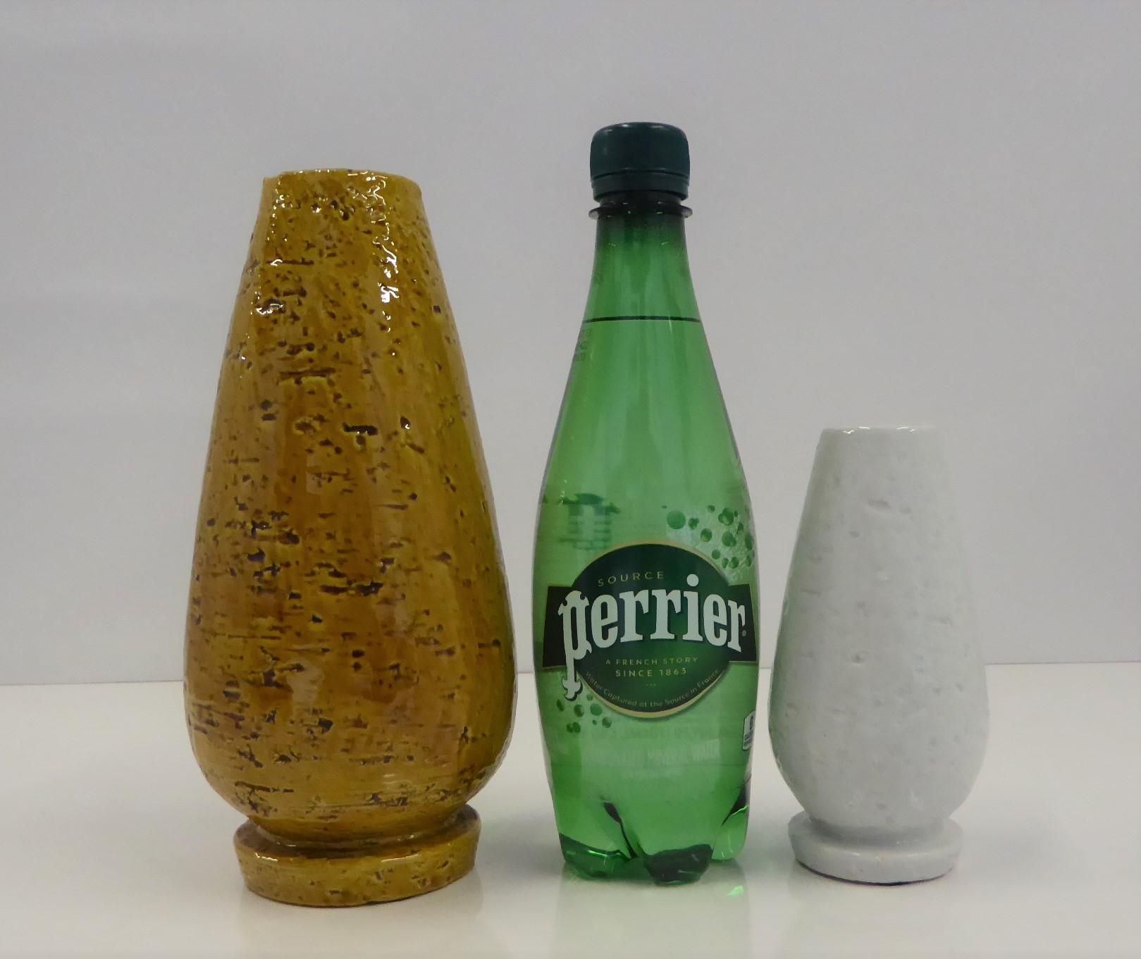 Schwedische Moderne, Gunnar Nylund für Rörstrand Keramik, Senfgelbe Schamotten-Vase im Angebot 6
