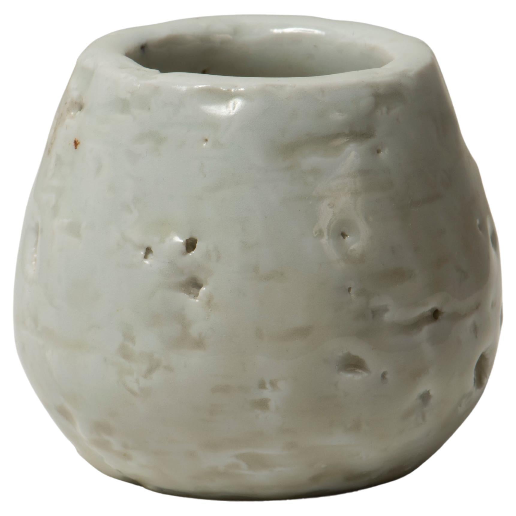 Swedish Modern Gunnar Nylund for Rörstrand Ceramic White Chamotte Vase For  Sale at 1stDibs