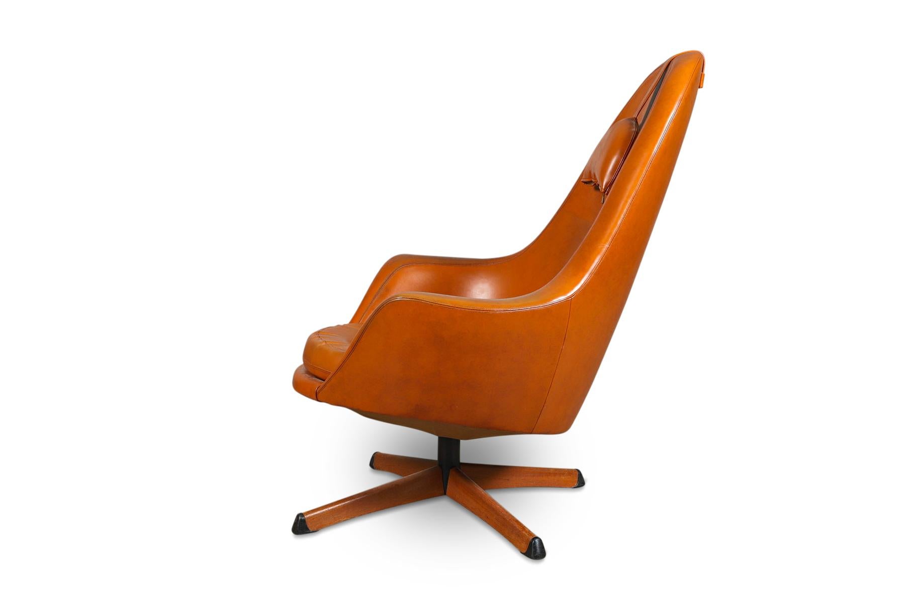 orange swivel chair