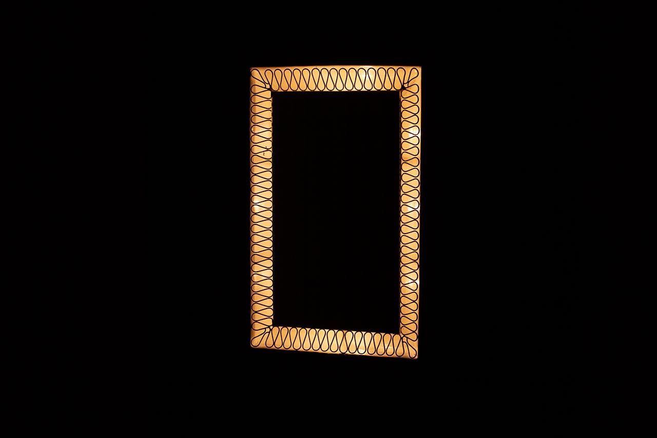 Swedish Modern Illuminated Mirror, 1940s For Sale 1