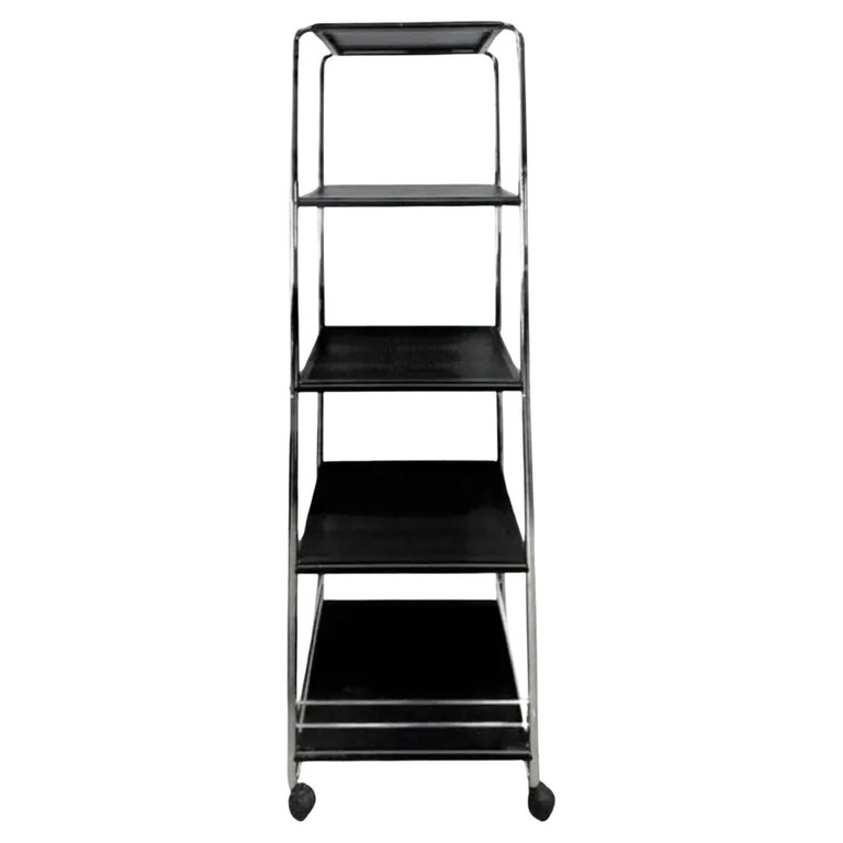 Swedish Modern Industrial Steel Rolling Etager Shelving, 1970s, Labelled