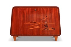 Swedish Modern Inlaid Cabinet in Mahogany