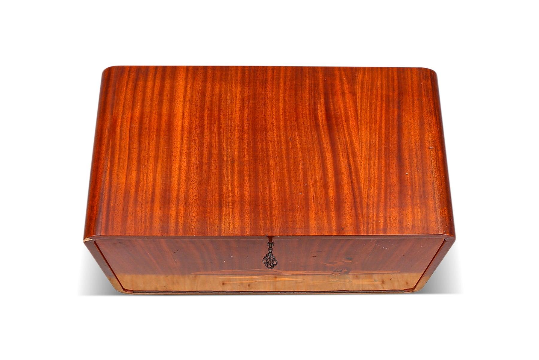 20th Century Swedish Modern Inlaid Cabinet in Mahogany For Sale