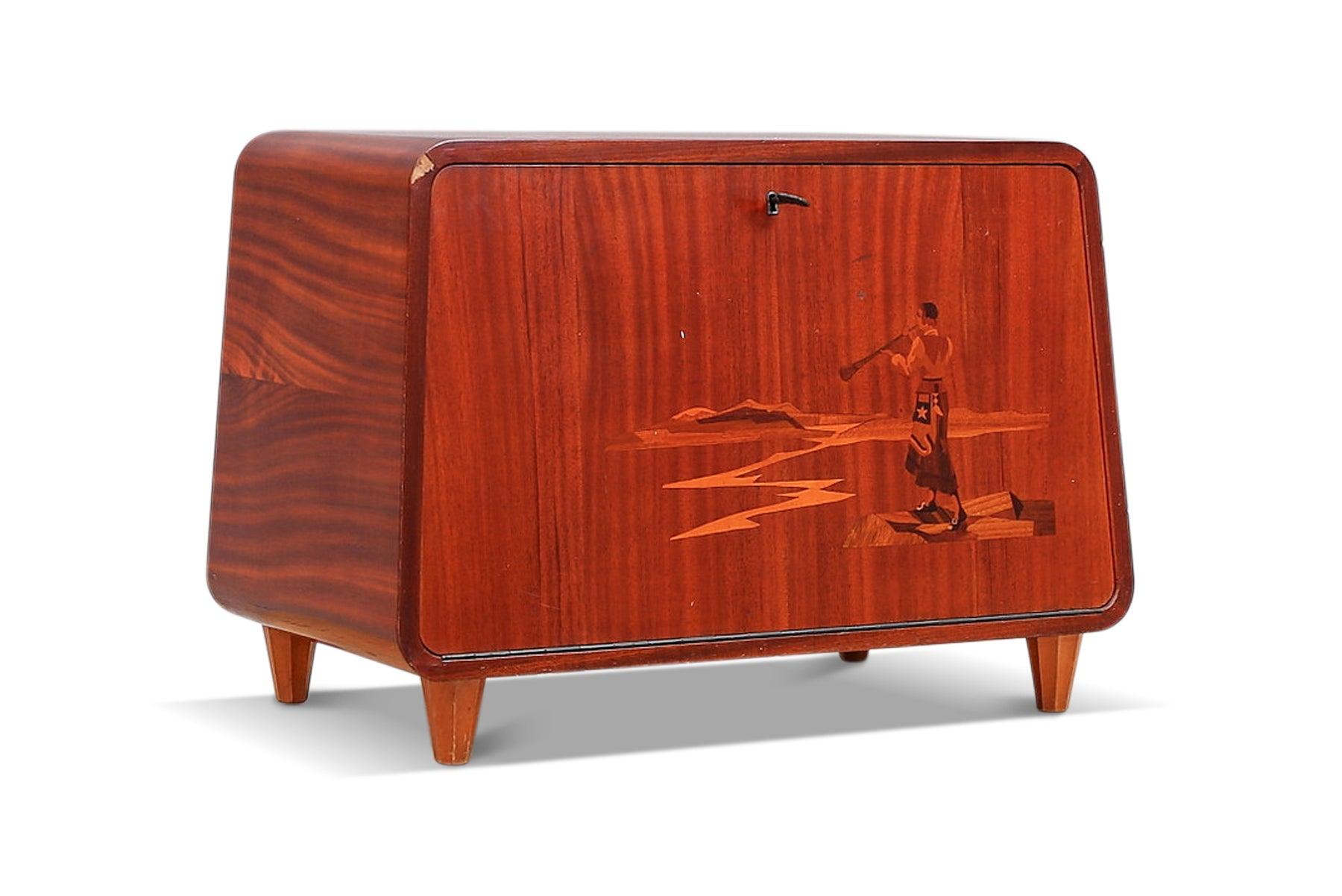 Swedish Modern Inlaid Cabinet in Mahogany For Sale 1