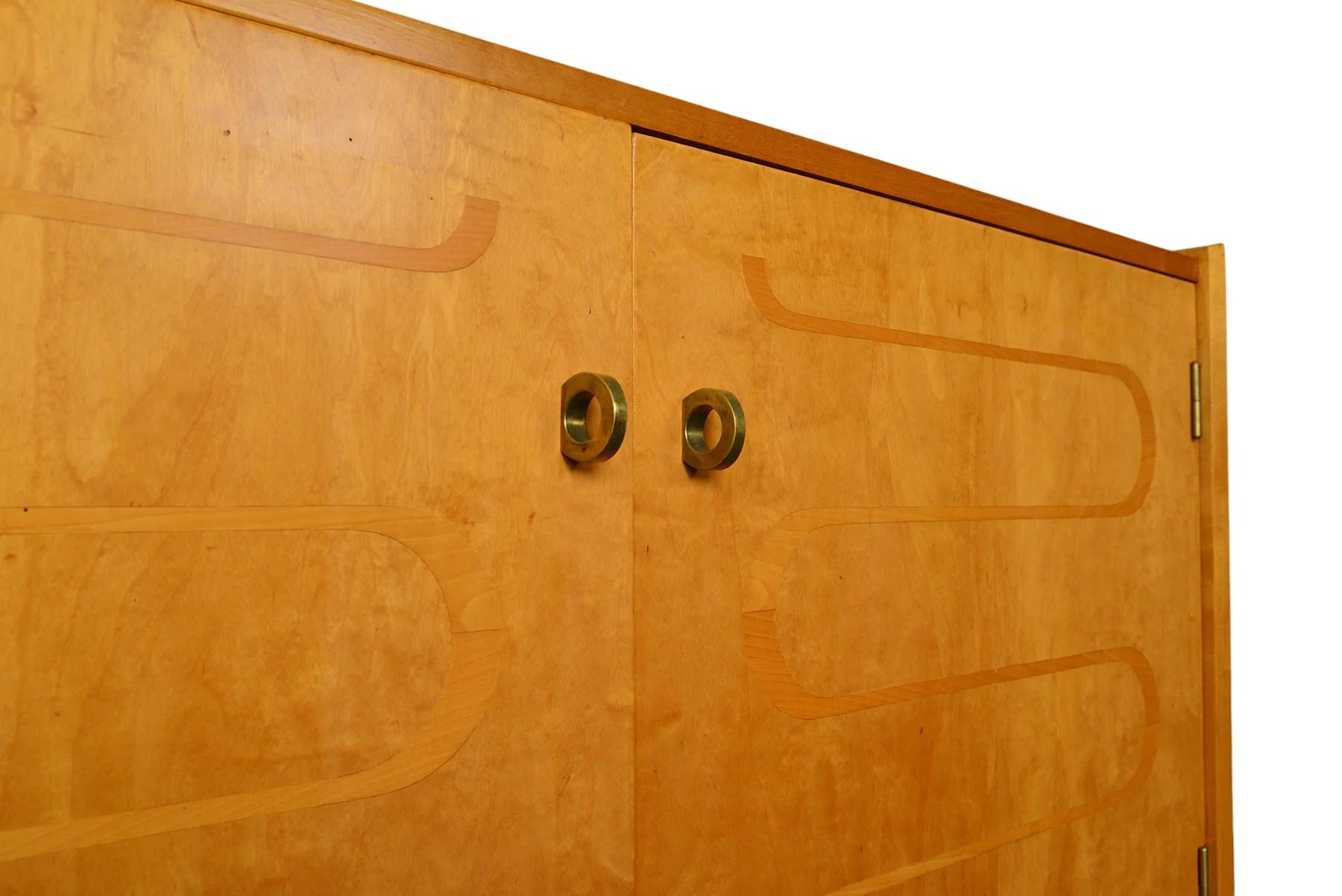 20th Century Swedish Modern Inlay Credenza in Beech For Sale