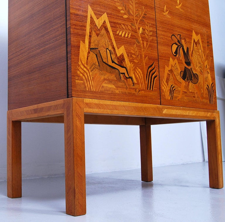 Swedish Modern Intarsia Bar Cabinet by Reiners Mjölby, 1939 at 1stDibs ...