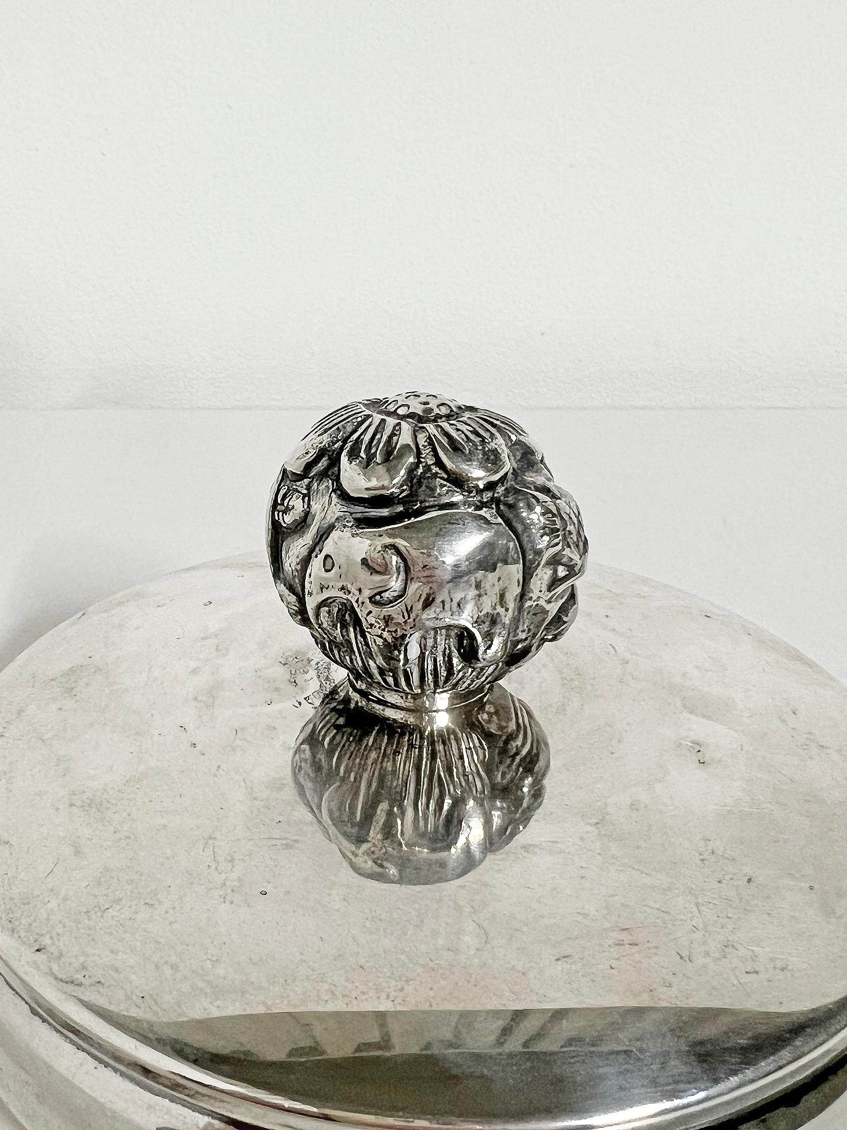 Swedish Modern Jar in Silver Plate, Carl Einar Borgström for Ystad-Metall, 1930s For Sale 5