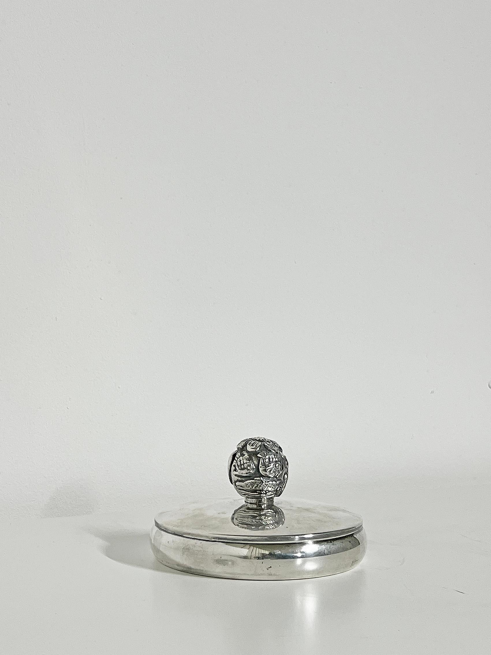 Scandinavian Modern Swedish Modern Jar in Silver Plate, Carl Einar Borgström for Ystad-Metall, 1930s For Sale