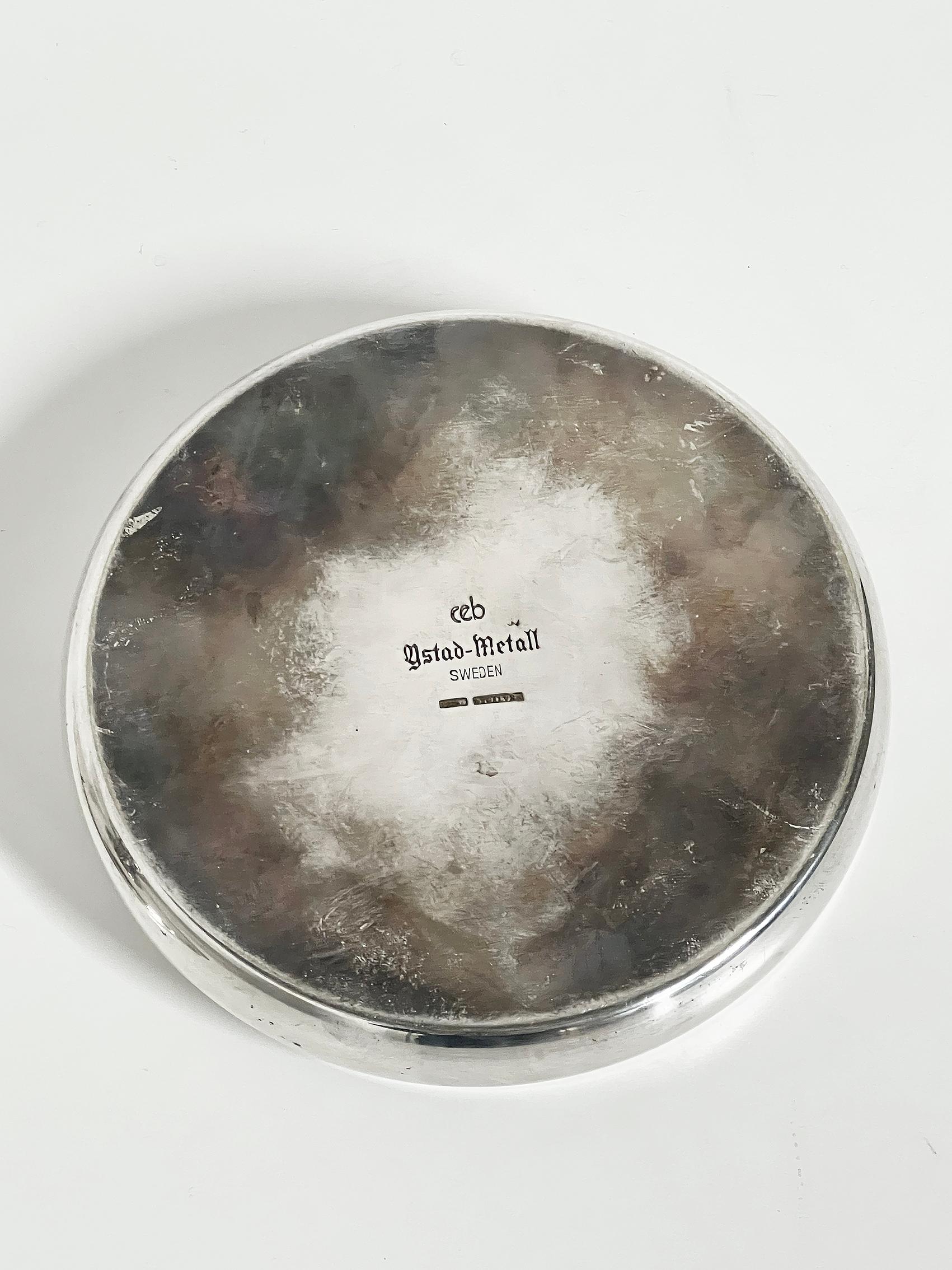 Swedish Modern Jar in Silver Plate, Carl Einar Borgström for Ystad-Metall, 1930s For Sale 4