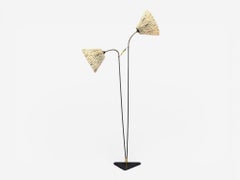 Swedish Modern, Lacquered Metal, Brass, Paper, Floor Lamp Sweden, 1900s