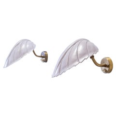 Appliques "feuilles" modernes suédoises par Hans Bergström, Ateljé Lyktan 1940s