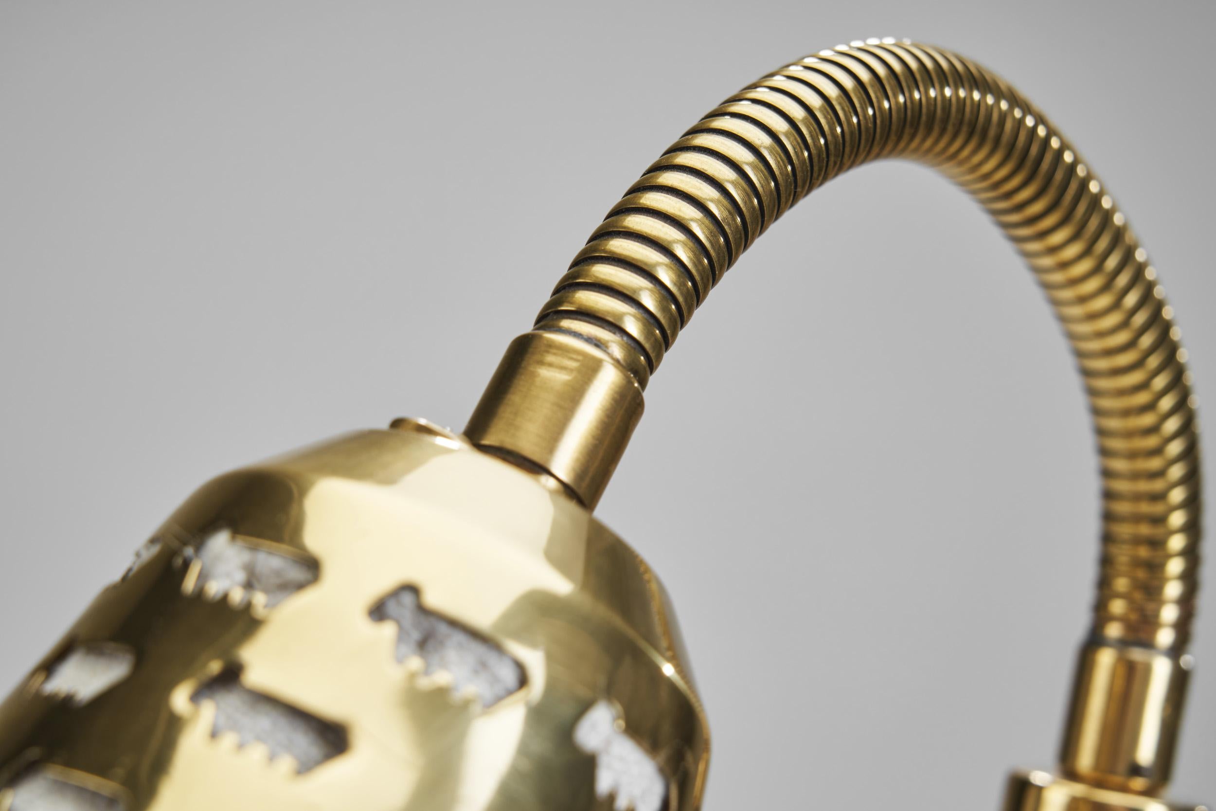 Schwedische moderne Stehlampe aus Leder und Messing von ASEA, Schweden 1950er Jahre im Angebot 7