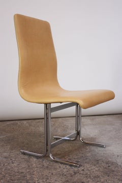 Swedish Modern Leather and Chrome Accent Chair by Vemo Industri AB