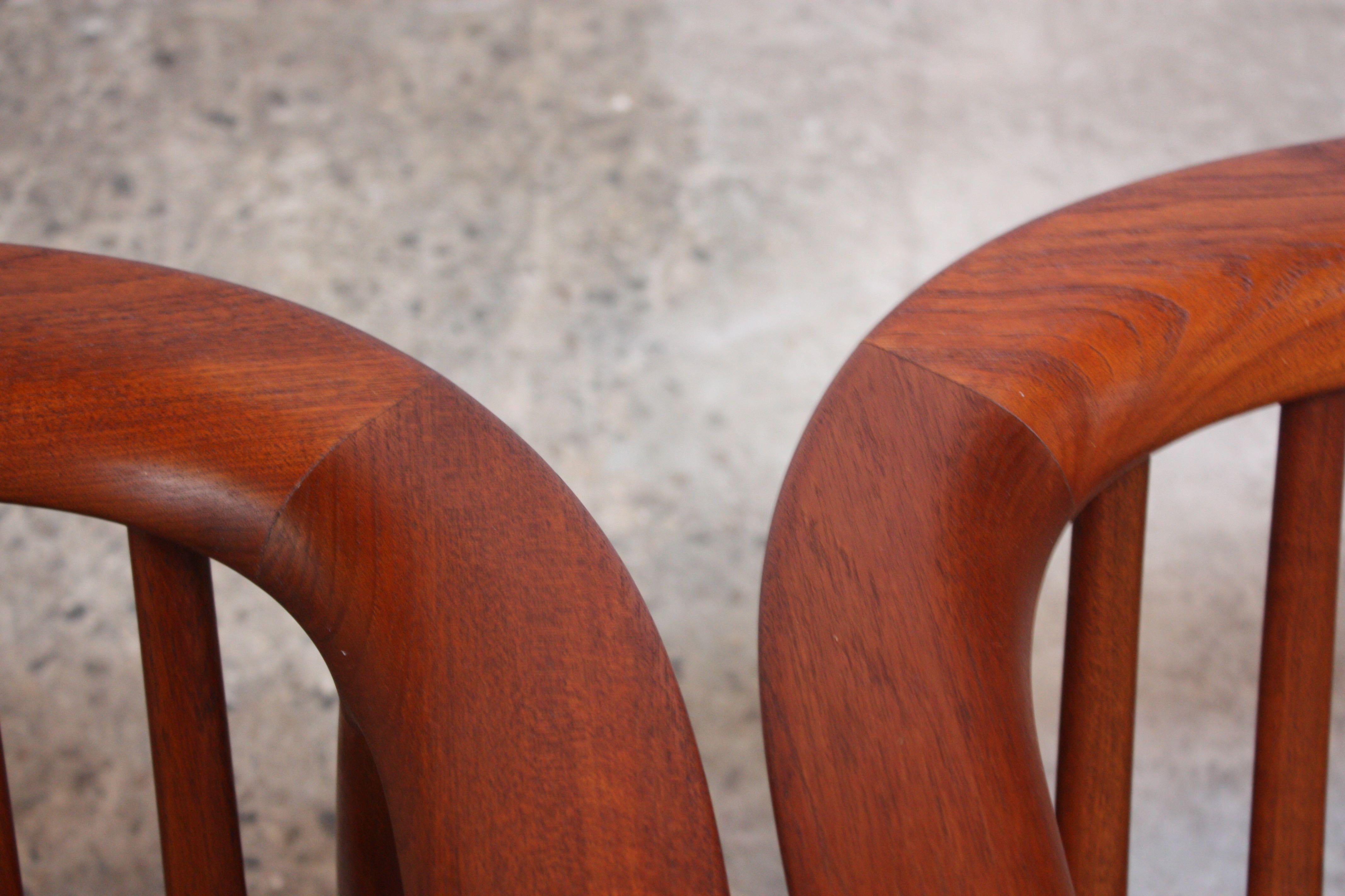 Swedish Modern Leather and Teak Lounge Chairs by Folke Ohlsson for DUX For Sale 6