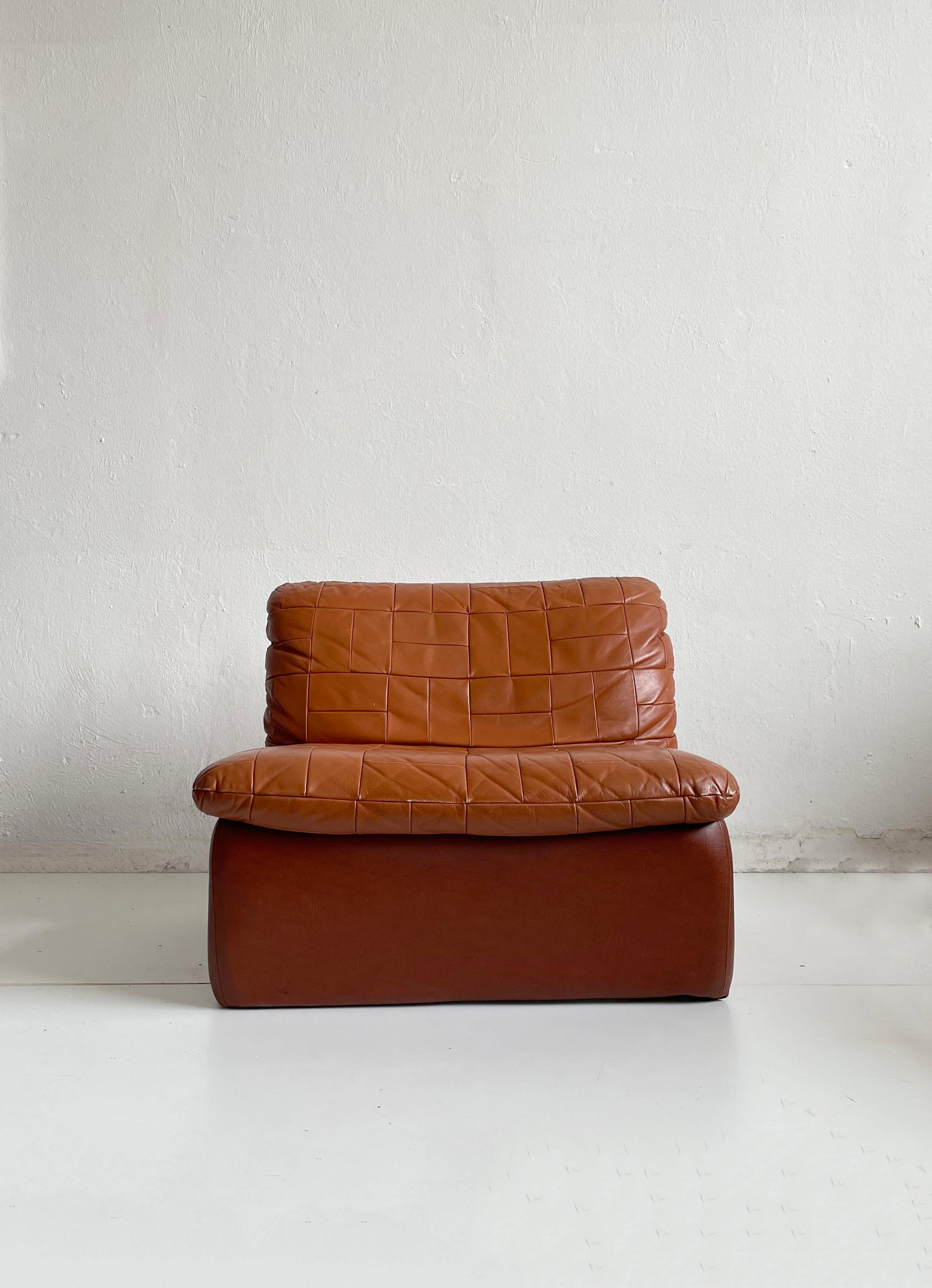 Swedish Modern Leather Patchwork Lounge Chair by Overman, 1970s 10