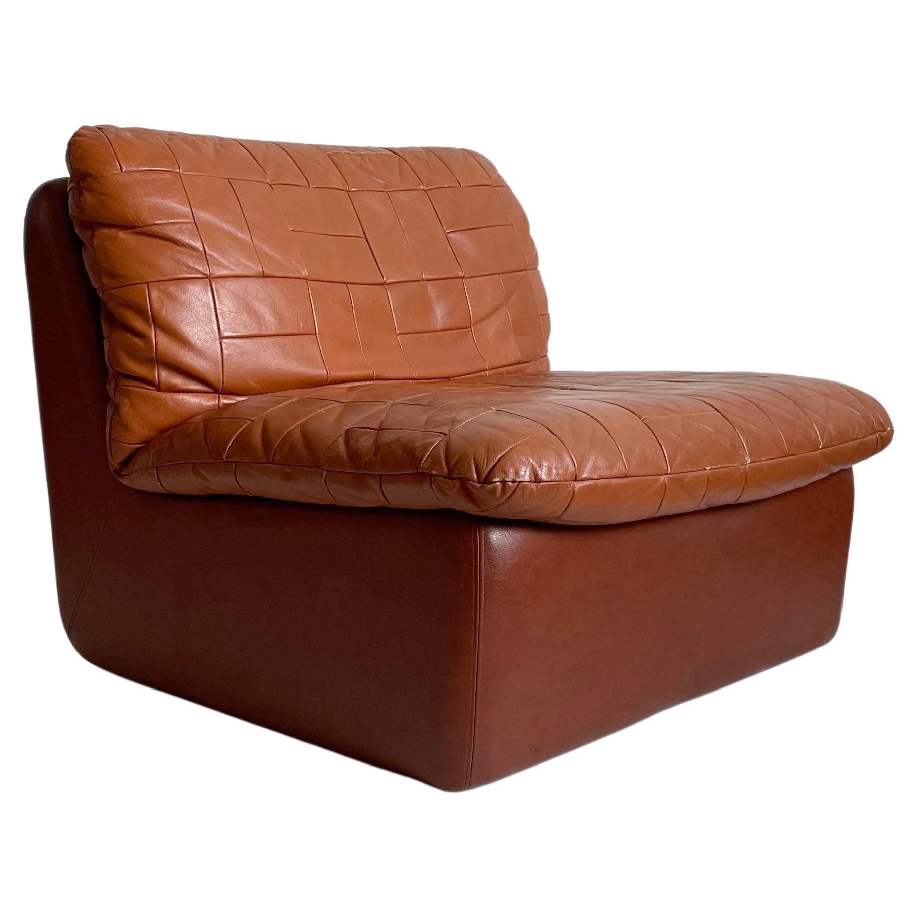 Fauteuil de salon moderne suédois en cuir patchwork par Overman, 1970