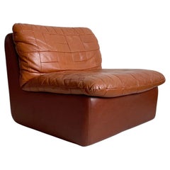 Swedish Modern Leather Patchwork Lounge Chair by Overman, 1970s