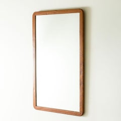Swedish Modern Leather Wall Mirror, Nordiska Kompaniet, Sweden, 1940s