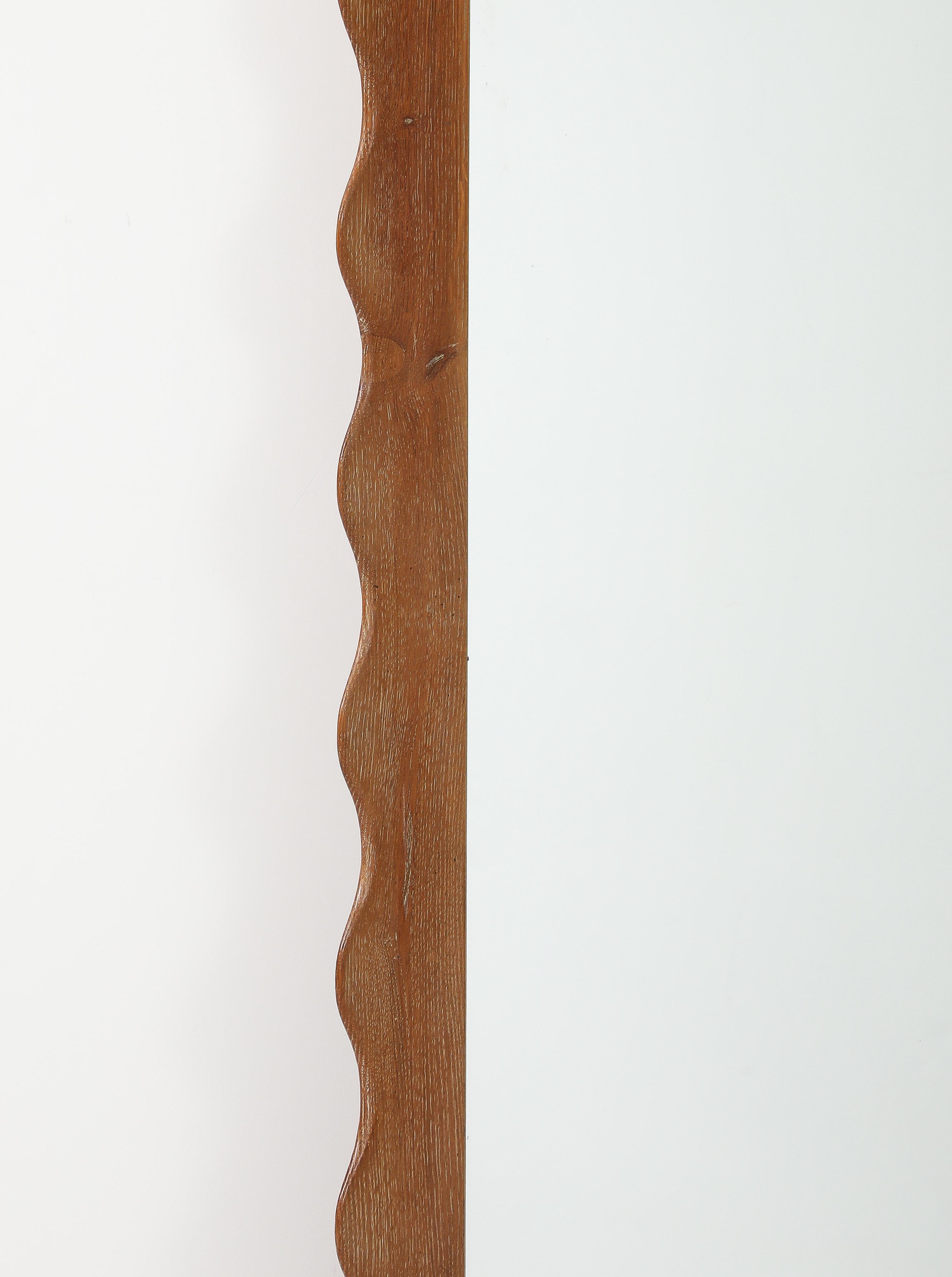 Swedish Modern Limed Oak Mirror, Scalloped Frame, Sweden, 1940's For Sale 1