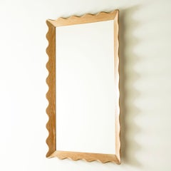 Swedish Modern Limed Oak Wall Mirror, Sweden, 1940/50s