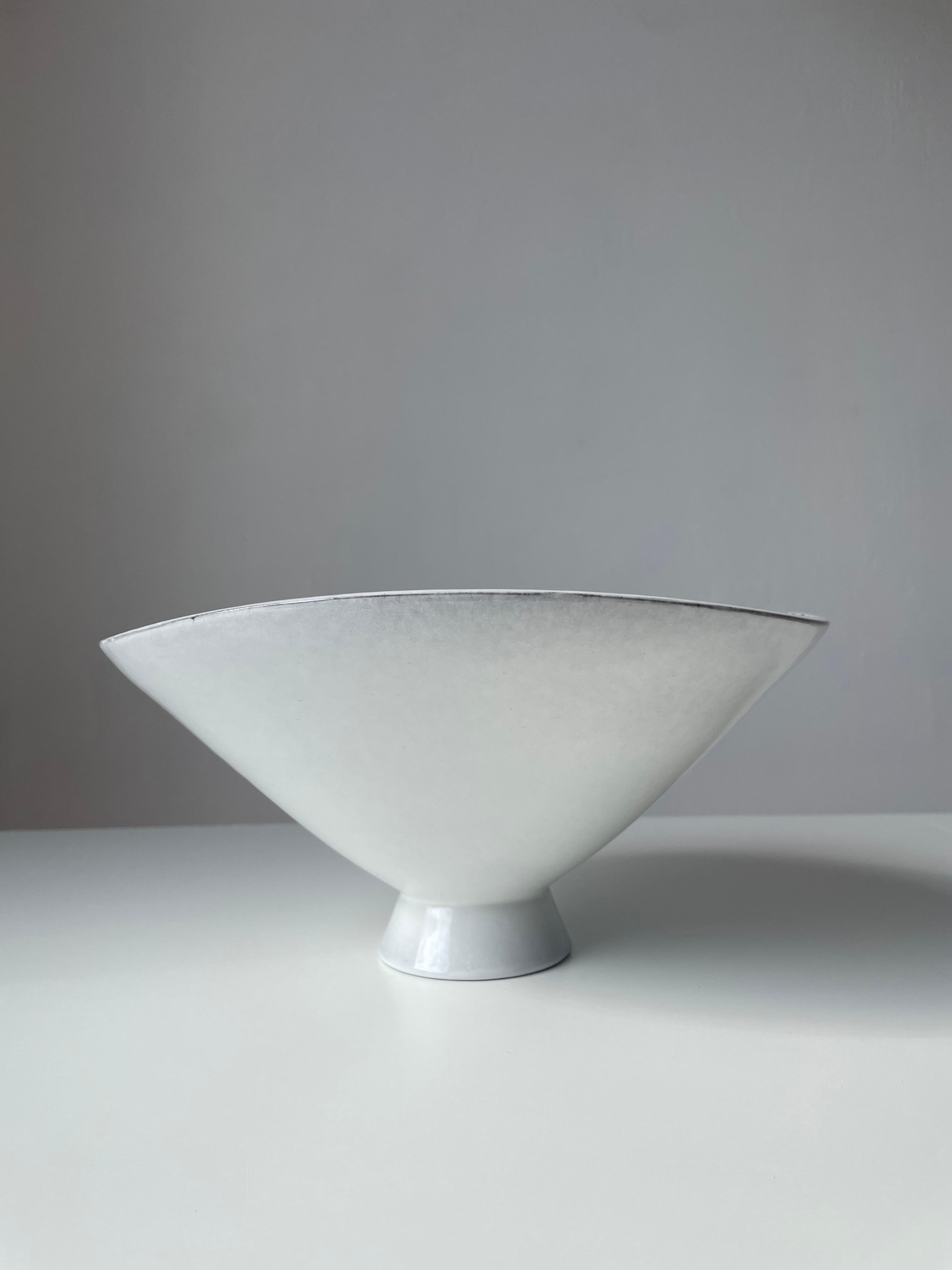 Stoneware Upsala Ekeby Modern 1960s Sculptural Centerpiece Bowl For Sale