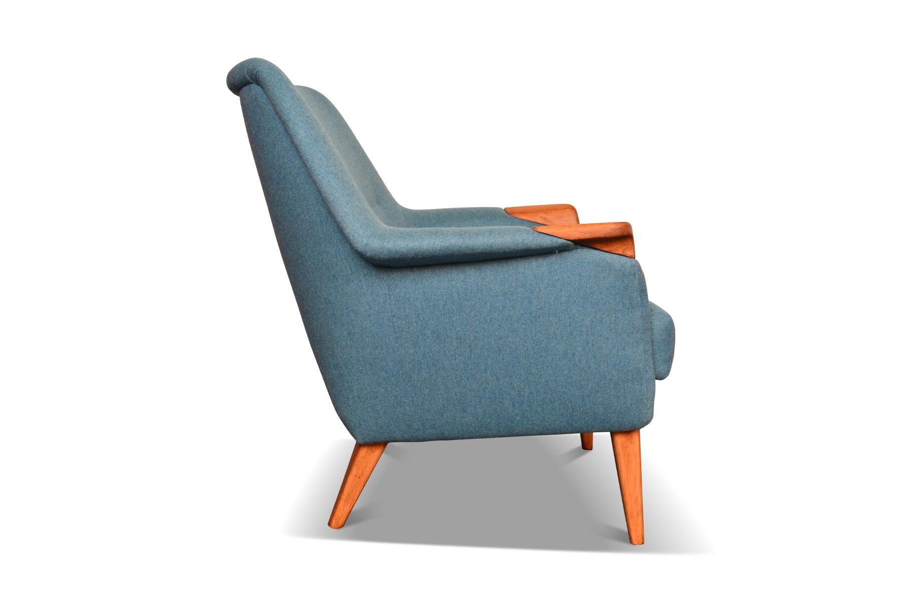 20th Century Swedish Modern Lounge Chair in Beech and Wool For Sale