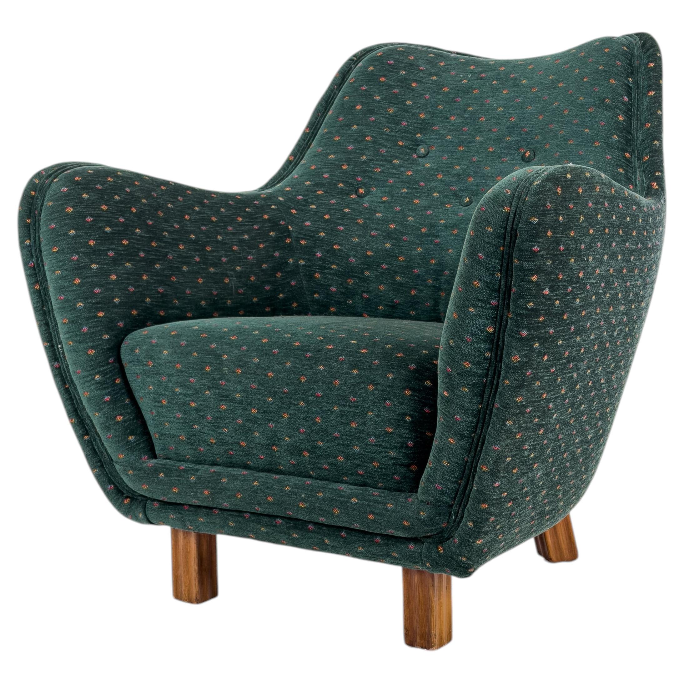 Scandinavian Lounge Chair, Presented at the 1952 Önskehem Exhibition, Sweden For Sale
