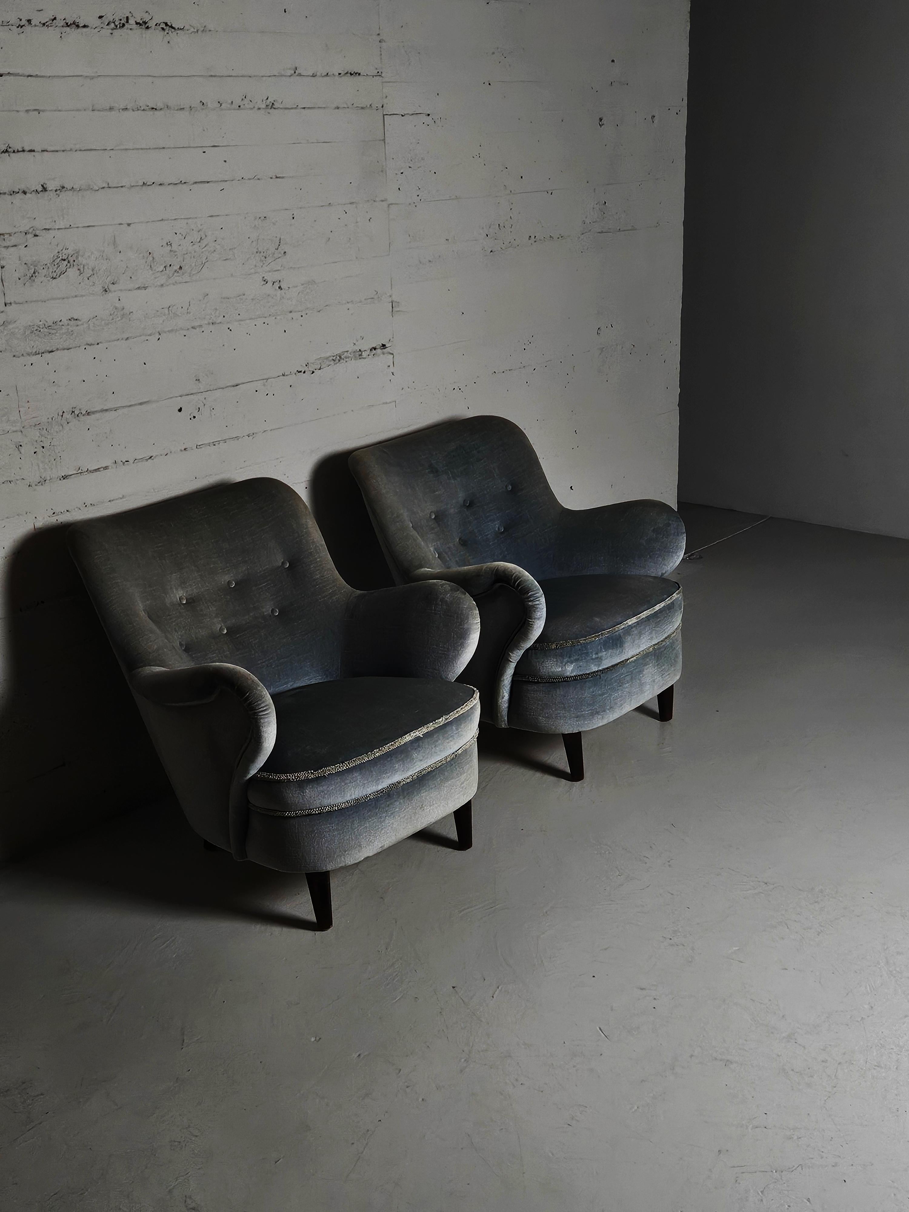 Scandinave moderne Fauteuils de salon modernes suédois de Gustav Axel Berg, Suède, années 1940 en vente