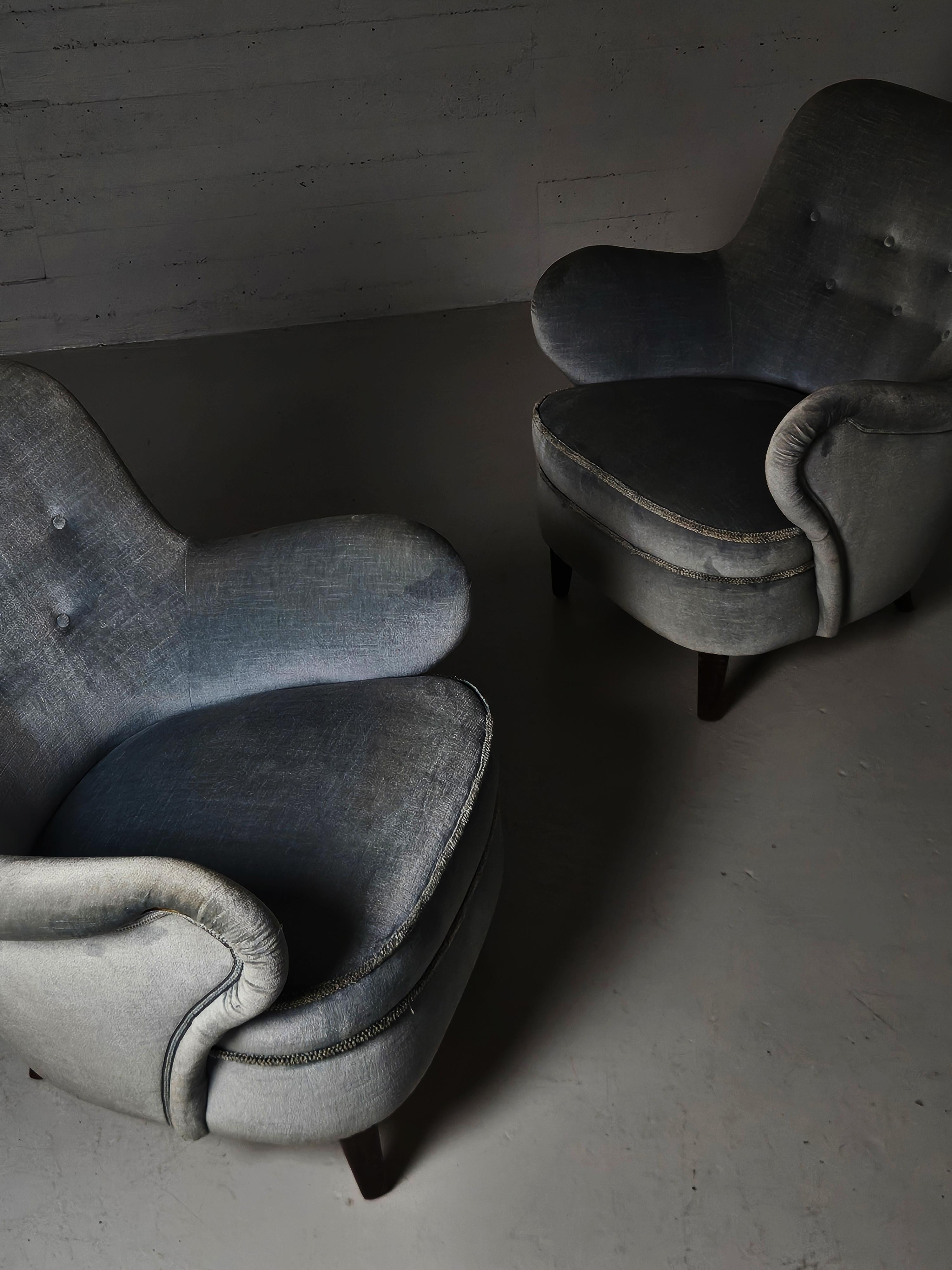 Suédois Fauteuils de salon modernes suédois de Gustav Axel Berg, Suède, années 1940 en vente