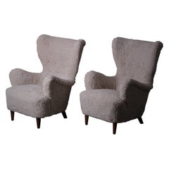 Chaises longues modernes suédoises d'un designer inconnu, années 1950