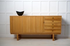 Swedish Modern Low Sideboard, Vintage Pine Scandinavian Design