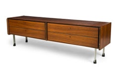 Swedish Modern Mahogany and Chrome Low Console
