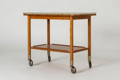 Swedish Modern Mahogany Bar Trolley