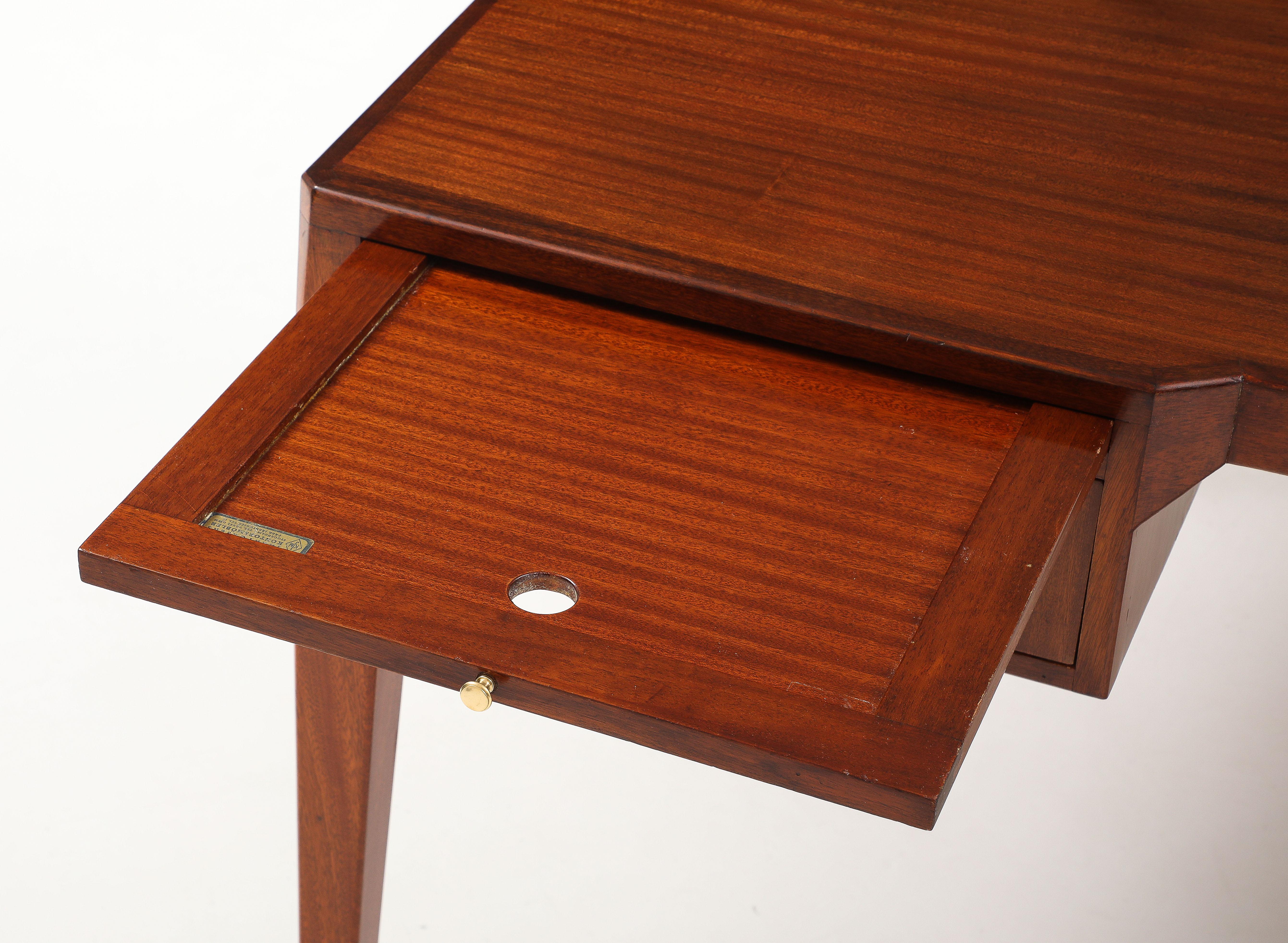 Swedish Modern Mahogany Desk, Jarnforsens Kontorsmöbler, Stockholm, Circa 1960s For Sale 5