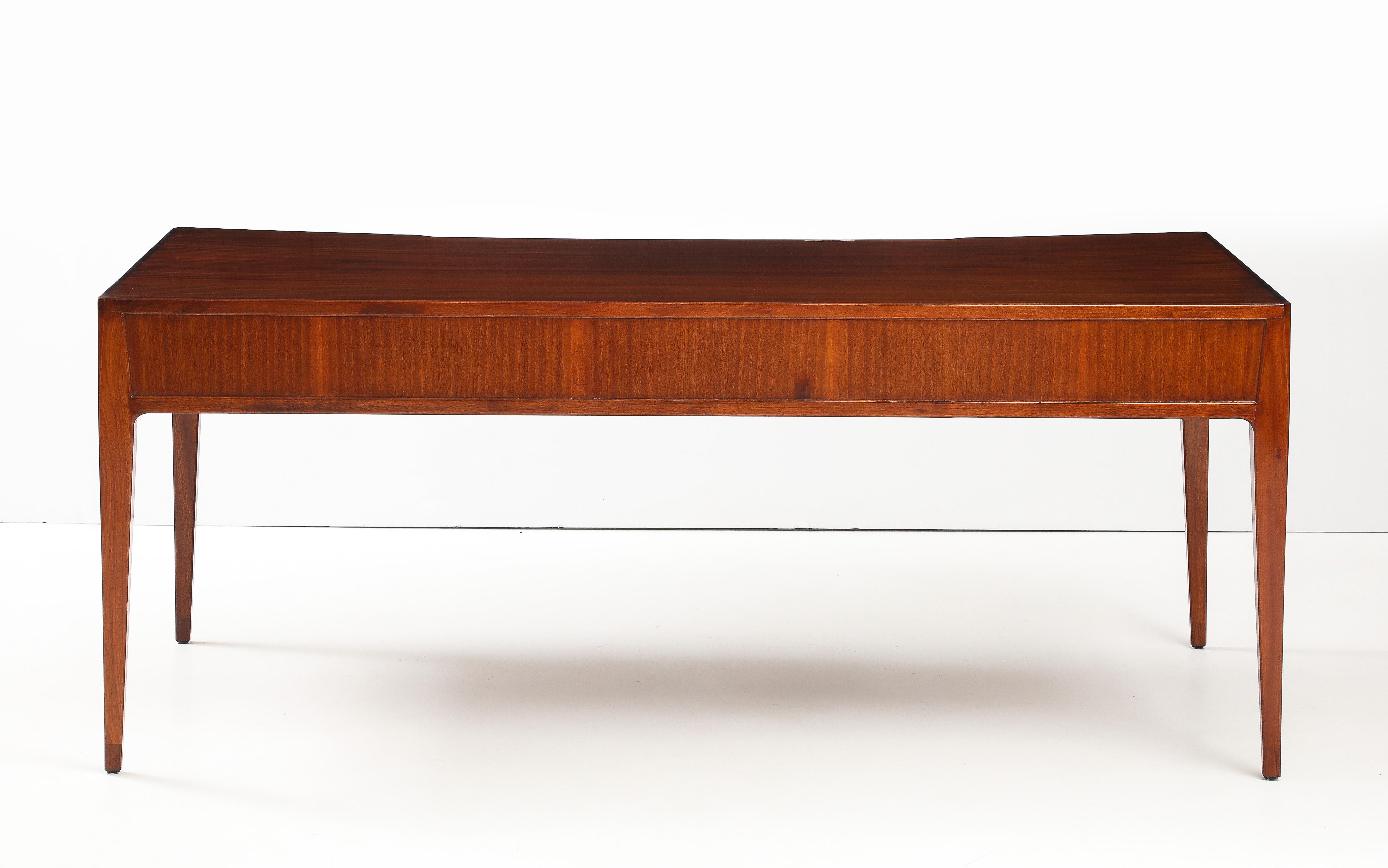 Mid-20th Century Swedish Modern Mahogany Desk, Jarnforsens Kontorsmöbler, Stockholm, Circa 1960s For Sale