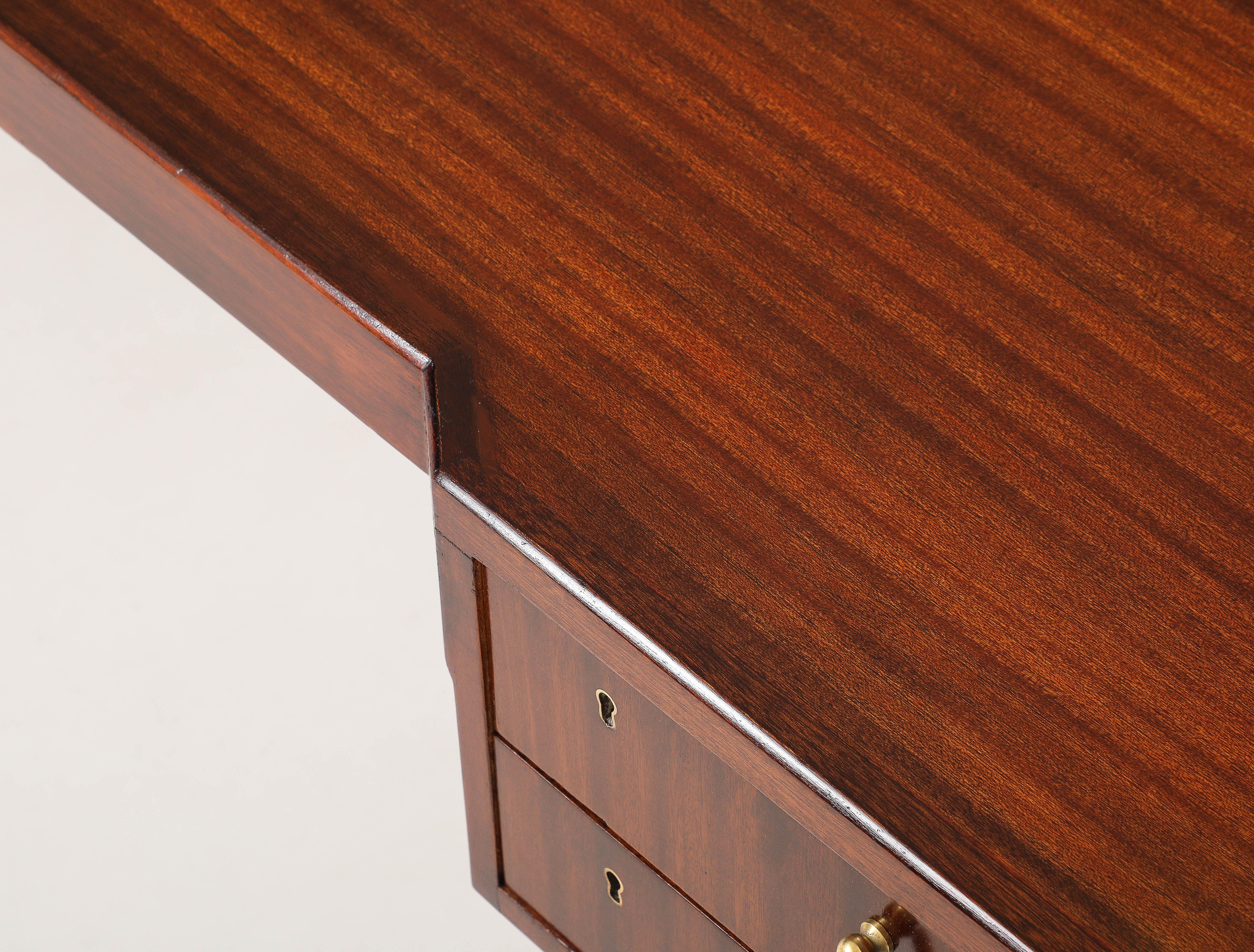 Swedish Modern Mahogany Desk, Jarnforsens Kontorsmöbler, Stockholm, Circa 1960s For Sale 3