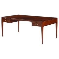 Swedish Modern Mahogany Desk, Jarnforsens Kontorsmöbler, Stockholm, Circa 1960s