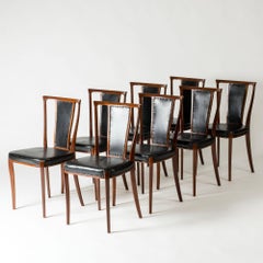 Set of Eight Swedish Modern Mahogany Dining Chairs by Carl-Axel Acking, 1950s