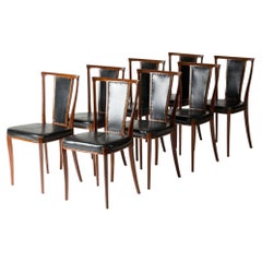 Set of Eight Swedish Modern Mahogany Dining Chairs by Carl-Axel Acking, 1950s