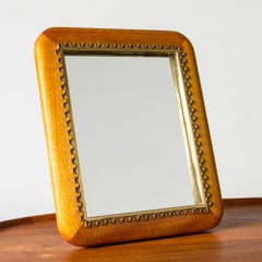 Swedish Modern Mahogany Table Mirror, Svensk Hemslöjd, Sweden, 1940s