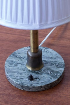Swedish modern marble and brass table lamp, Sweden, 1940s